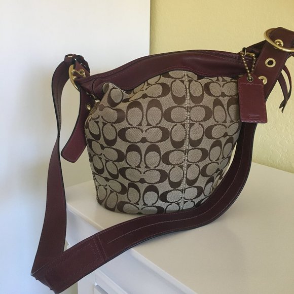 Coach Handbags - Coach Signature Bucket Crossbody Bag